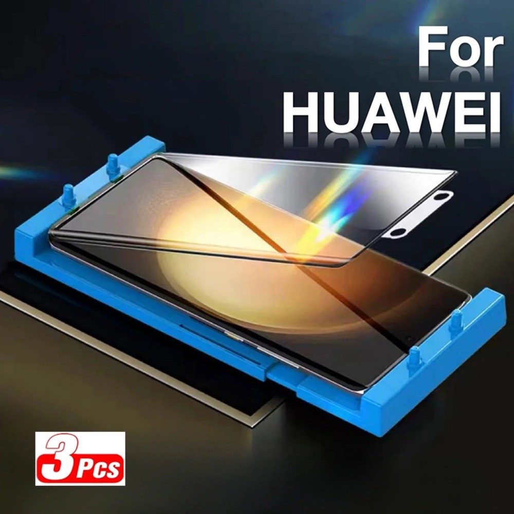 3pcs ฟิล์มเซรามิคสําหรับ Huawei Pura 80 Ultra Pura 70 Pro Plus / Ultra P40 Pro + P60 Art P30 P50 Pro ป้องกันหน้าจอ + ชุดติดตั้ง