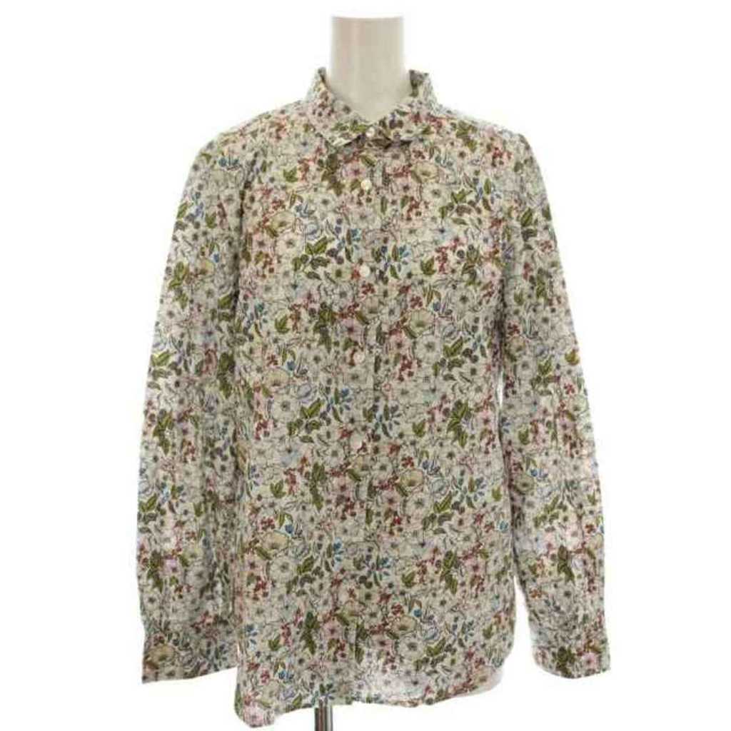 leilian Blouse Shirt Flower pattern Long sleeves White botanical Direct from Japan Secondhand