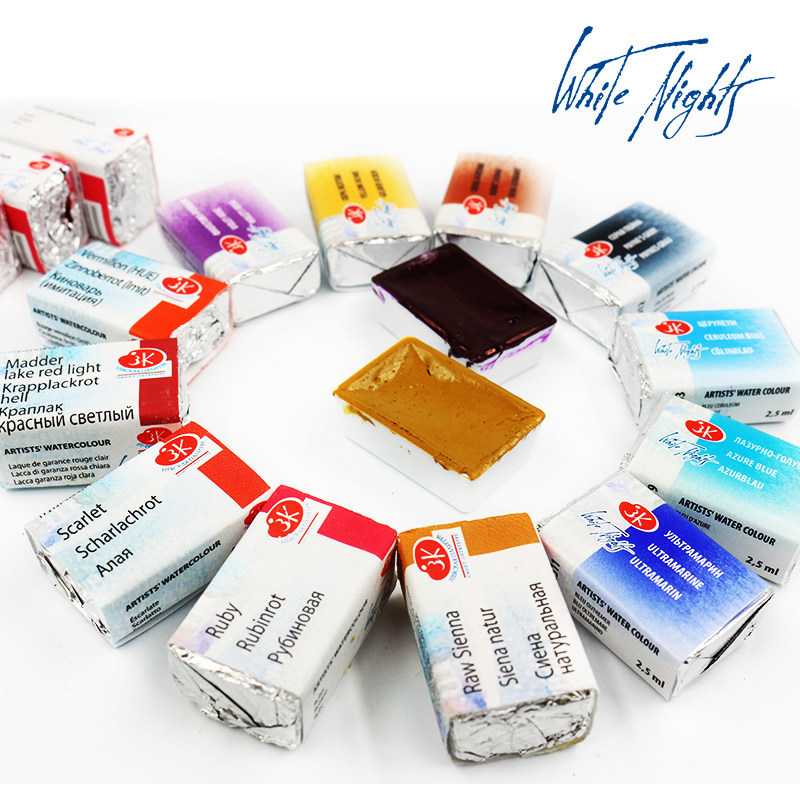 Link 1-White Nights Extra Fine Artists Watercolors: Half Pans - หยิบสีของคุณ