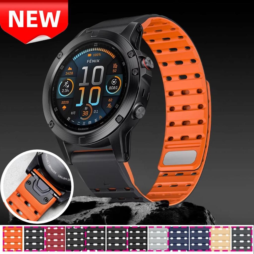 22 มม.ซิลิโคนสําหรับ Garmin Quatix8 Tactix8 Fenix 8 47 มม.Quick-release ปุ่มสําหรับ Garmin Quatix8/T