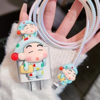 ฝาครอบป้องกันสายเคเบิลข้อมูล,สไตล์การ์ตูนน่ารัก,เข้ากันได้กับ หัวชาร์จแบบชาร์จเร็ว ตัวป้องกันงกัน