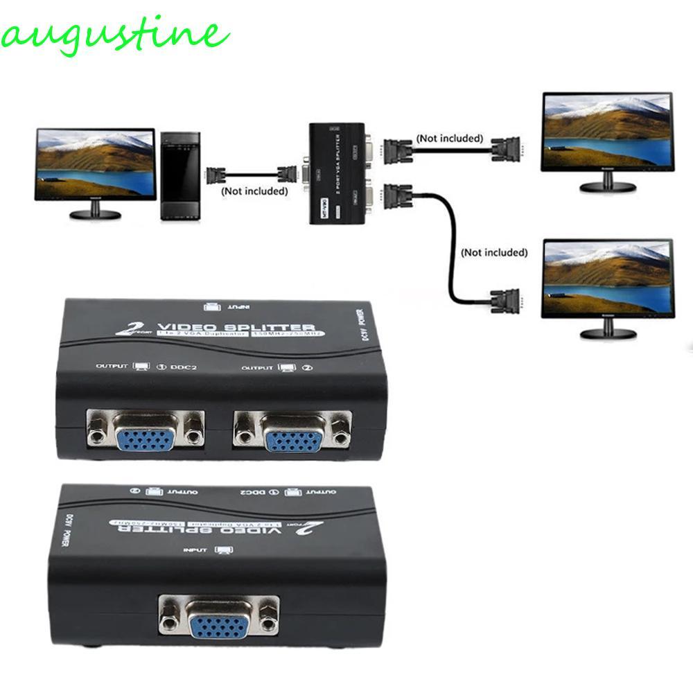 AUGUSTINE VGA Splitter 1 PC to 2 Monitor Portable Split Screen Video Splitter