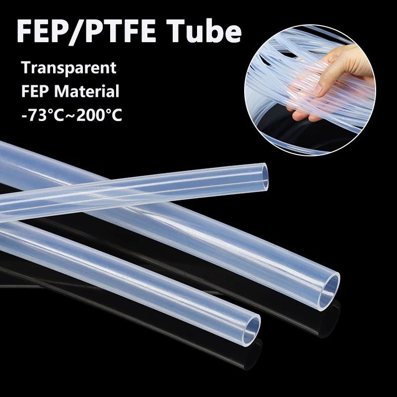 3/5M FEP PTFE Tube Dia 0.5/1/1.5/2/2.5/3/4/5/6/7/8/9/10 มม.อุณหภูมิสูงฉนวน Extruder J-head ท่อ 3D ชิ