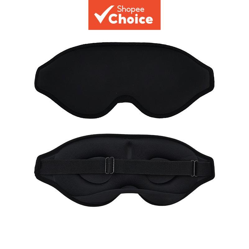 L 3D Contoured Sleep Eye Cover Mask สีดําระบายอากาศสําหรับรวมการปิดกั้นแสง