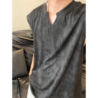 เสื้อยืดผู้ชาย คอวีผ้ามัดย้อม สไตล์เกาหลี ทรงหลวม Oversize เสื้อเที่ยวทะเล ผ้าเย็นระบายอากาศได้ดี ใส่สบาย ราคาถูก