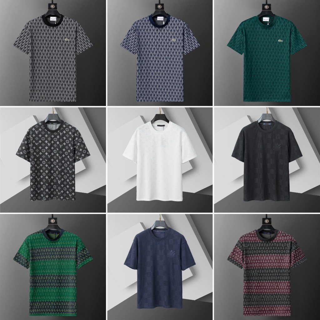 เสื้อเชิ๊ต LACOSTE คอกลมแขนสั้น ทำจากผ้าฝ้ายแท้ Jacquard สำหรับทั้งผู้ชายและผู้หญิง