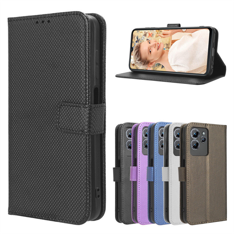 เหมาะสําหรับ Oukitel C32 เคสโทรศัพท์ Oukitel C32 โทรศัพท์ซองหนังการ์ดรูปแบบเพชร Lanyard Flip เคสป้อง