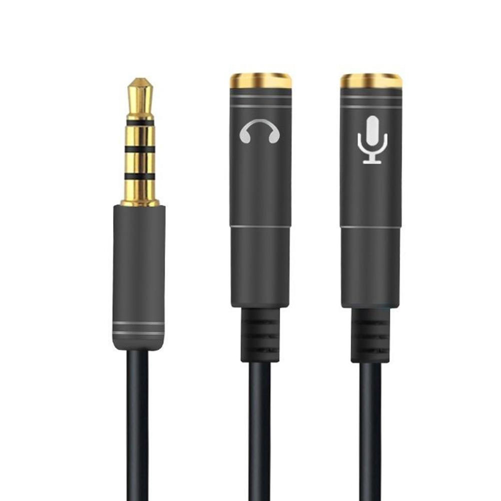 2 in 1 3.5 มม.หูฟังไมโครโฟน Y Splitter สายชายคู่หญิงอะแดปเตอร์แปลง 3.5 มม.สายสัญญาณเสียง splitter 9NEB