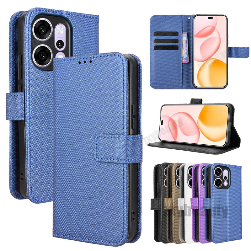 ปลอกสําหรับOPPO Reno 15 14 Pro 13 14F 13F 5G 2025 กรณีเพชรกระเป๋าสตางค์หนังสําหรับReno14 Reno13 15Pr