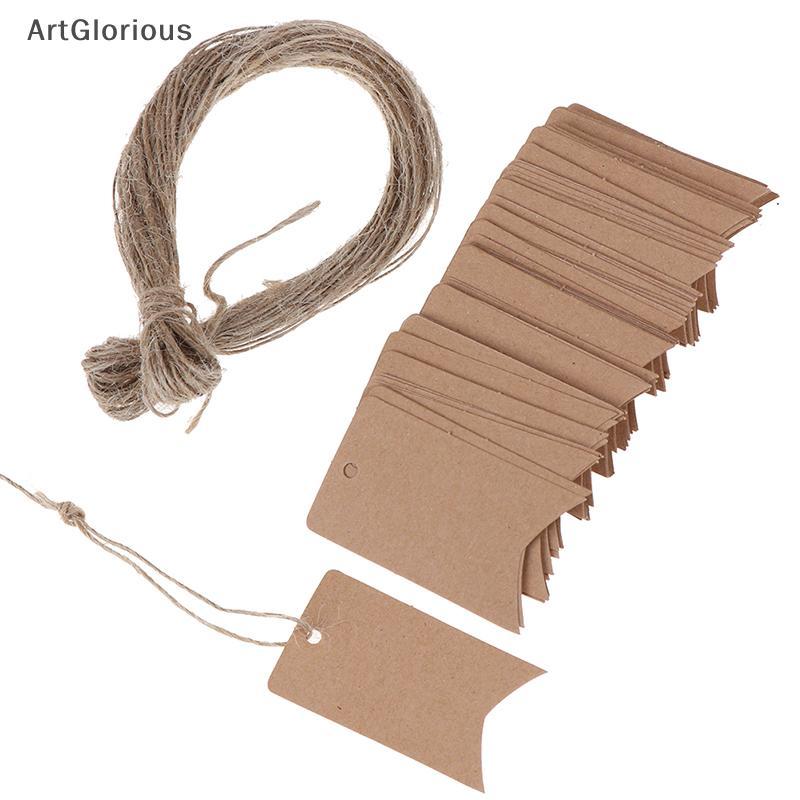 Art 100 ชิ้น nk คราฟท์เครื่องประดับราคาป้ายแต่งงาน String ราคาแท็กพร้อม String 20 ม. N