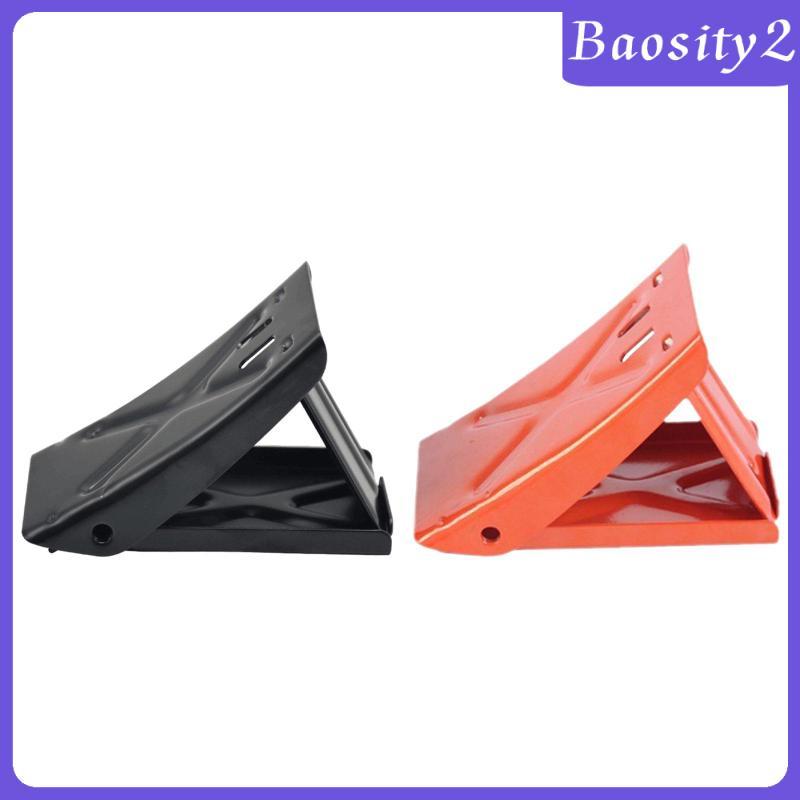 [Baosity2] โช๊คล้อเหล็กพับได้ Heavy Duty Tyre Stopper Block Stabilizer สําหรับรถพ่วง RV รถ SUV รถบรร