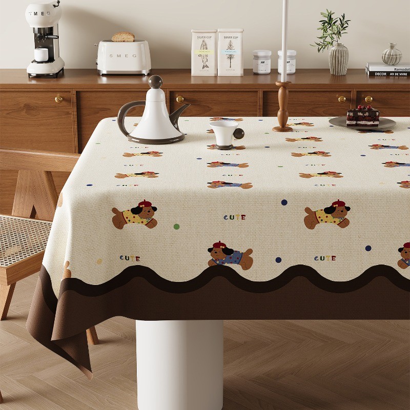 COD ผ้าปูโต๊ะพรีเมี่ยม PVC 90x140cm สไตล์การ์ตูน กันน้ำ หลักฐานน้ำมัน ทนความร้อน ผ้าปูโต๊ะ - รูปที่ 4