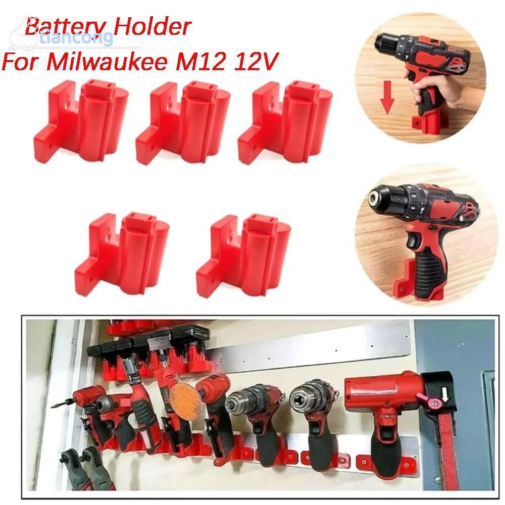 TIANCONG Power Tool Battery Holder, Tool Storage Rack Wall Mount Battery Mount Holder, ทนทาน ABS Too