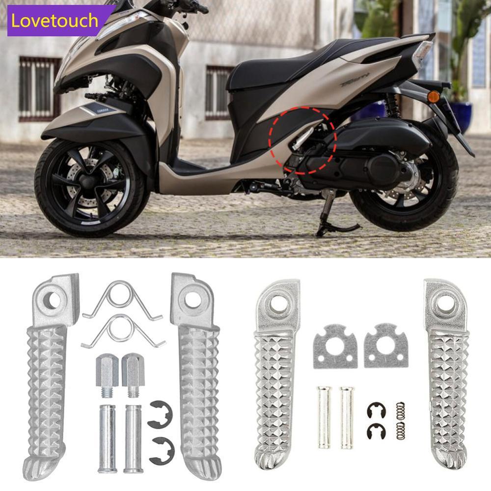LOVETOUCH 1 คู่รถจักรยานยนต์ Footrests หมุดด้านหลังด้านหน้าอลูมิเนียมเงินสําหรับ Yamaha YZF R1 2002-