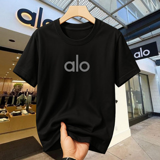 Oversize ALO Big Logo Unisex T-Shirt Cotton Fabric High Quality T-Shirts For Men&Women