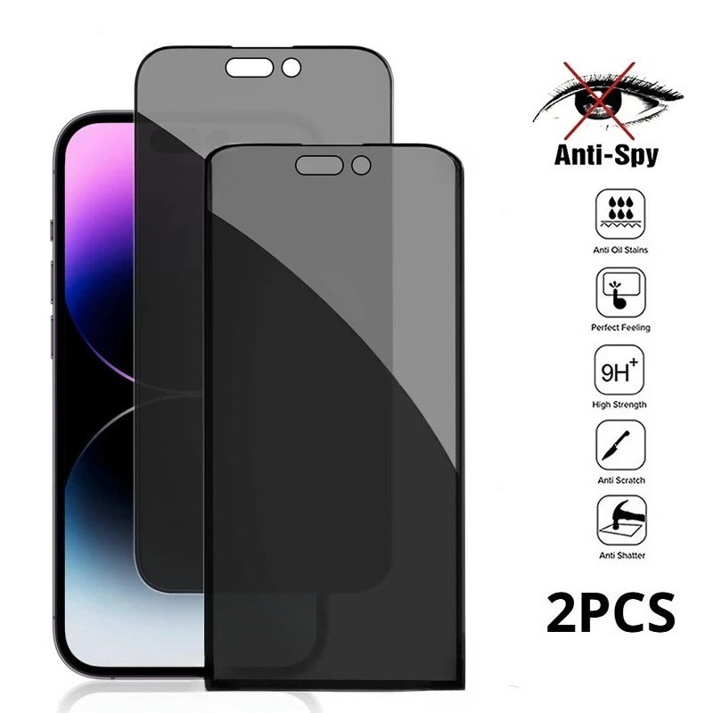 1-2 ชิ้นสําหรับ Apple iPhone 17 Air 16e 16 15 Plus Pro Max Anti Spy ความเป็นส่วนตัวฟิล์มกระจกนิรภัยส