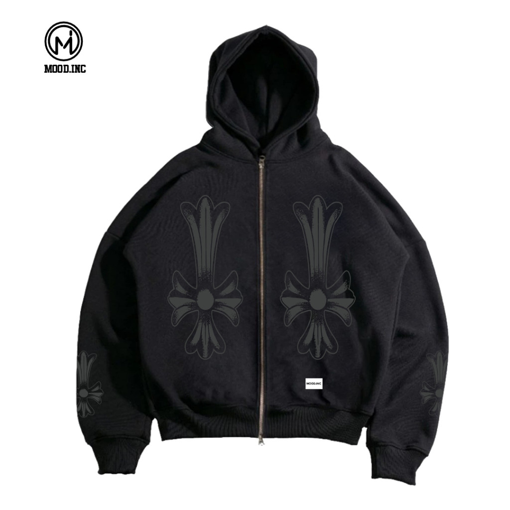 MOOD MOOD | Oversized BOXY ZIPPER HOODIE | CROSTAR MOOD SWEATER