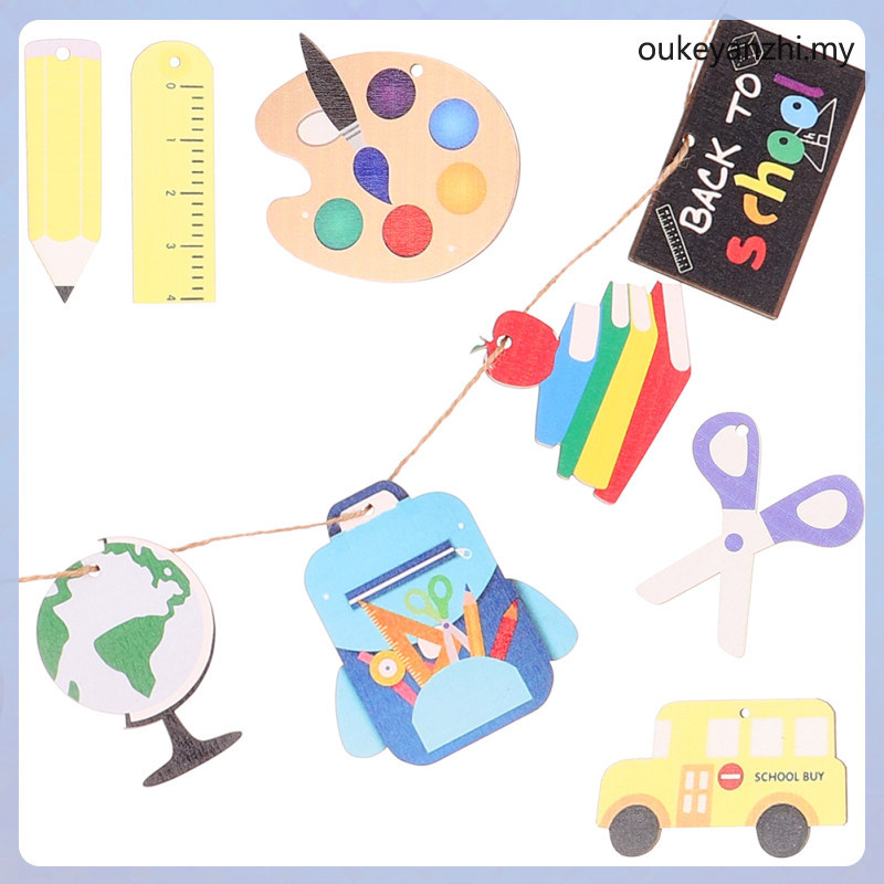9 ชิ้น Class Back to School Season ตกแต่งป้าย Back-to-school keyanzhi