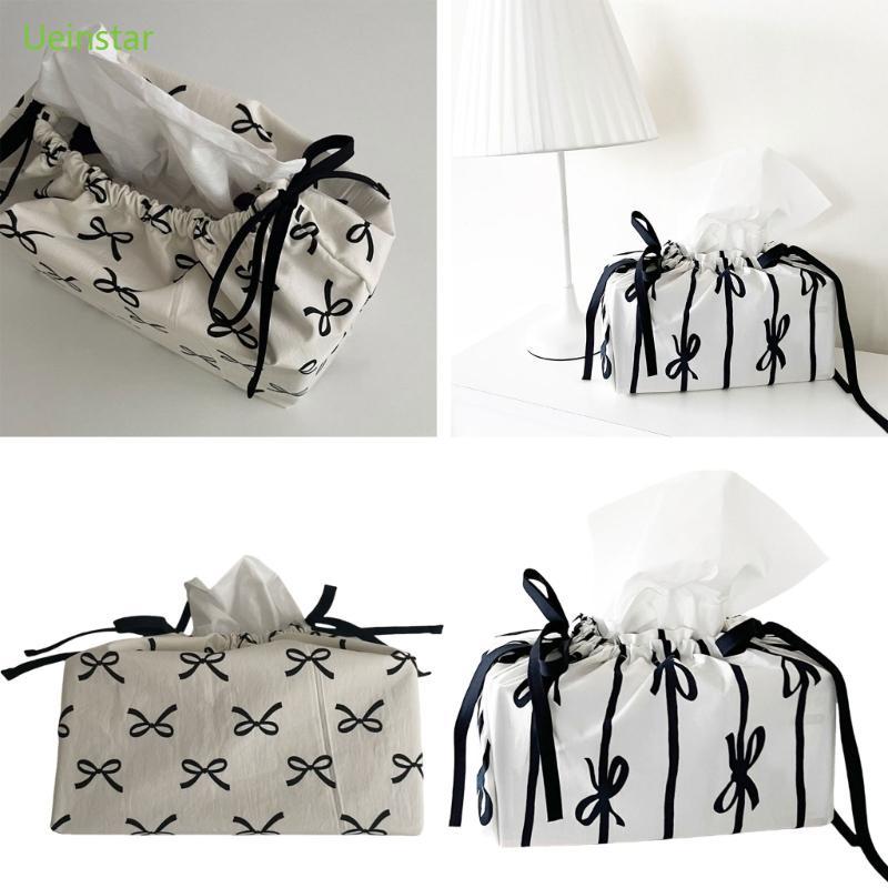Uein Stylish Bowknot Tissue Organizer Cotton Handy สําหรับพวงกุญแจหรือกระเป๋าสิ่งที่แนบมา