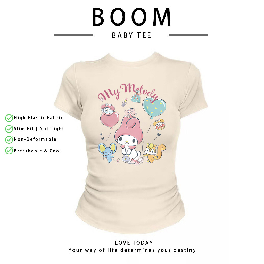 COD（จัดส่งภายใน 24 ชั่วโมง）เสื้อสาวอวบ เสื้อครอปท็อป แขนสั้น babytee สไตล์เกาหลี y2k T-shirt | ธีมการ์ตูนสไตล์ญี่ปุ่น 02