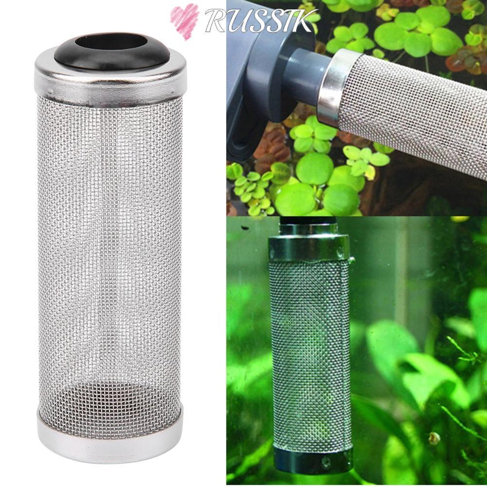 ROUSSIK Aquarium Filter, สแตนเลสตาข่ายซิลิโคนกรอง,อุปกรณ์เสริมตาข่ายหลอดโลหะ Prefilter Tube Intake Filter ตาข่ายป้องกันปลา