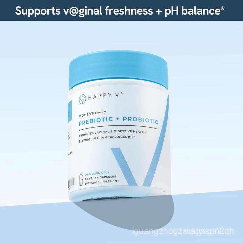 Happy V Vaginal Prebiotic + Probiotic for Women – Clinically Proven pH Balance & BV Treatment, Natur