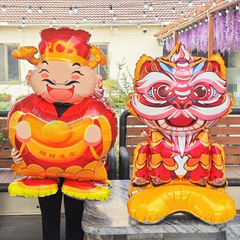 เทศกาลฤดูใบไม้ผลิจีนธีมบอลลูนยืน 3 มิติ-2026ม้าปีอวยพรโชคดีลูกโป่งอลูมิเนียมฟอยล์ - รูปที่ 2