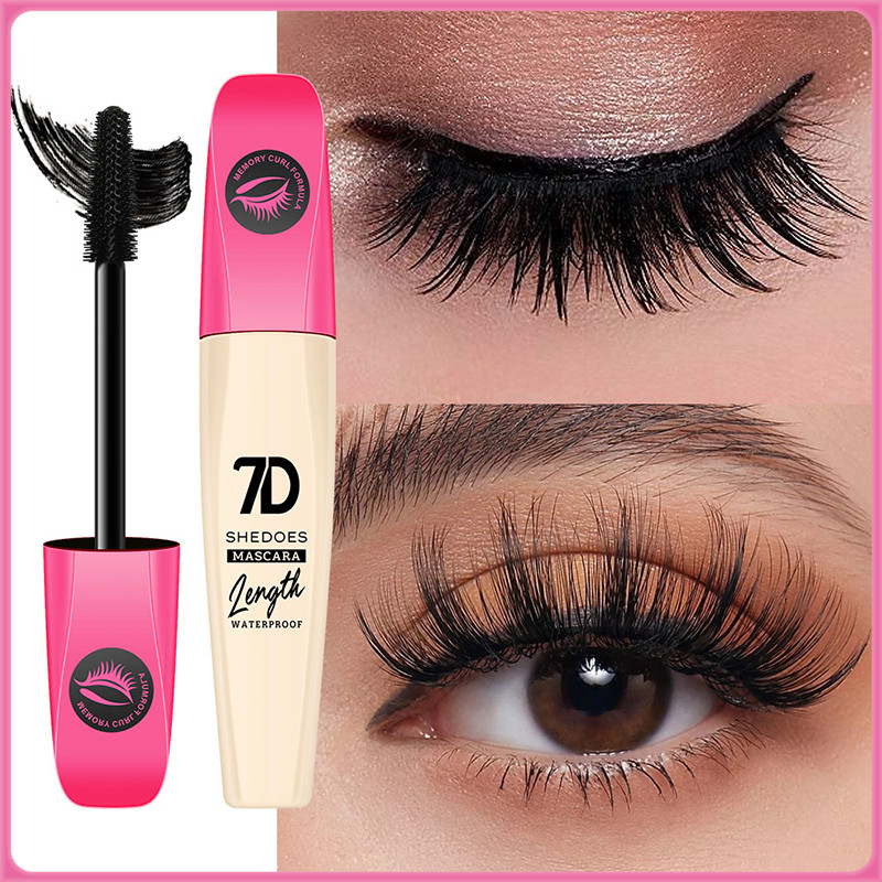 (New) 7D Mascara มาสคาร่า สีดำ ยาว ม้วนลอน หนา กันน้ํา กันรอยเปื้อน ทาง่าย แบบพกพา