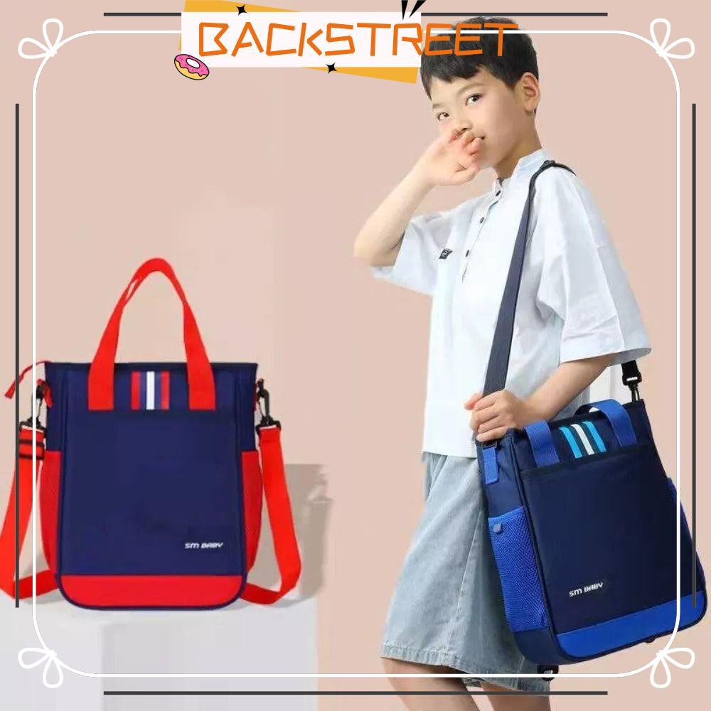 BACKSTAGE Tutorial Bag, A4 Canvas Tote School Bag, Large-capacity Learning Supplies A4 File Bag