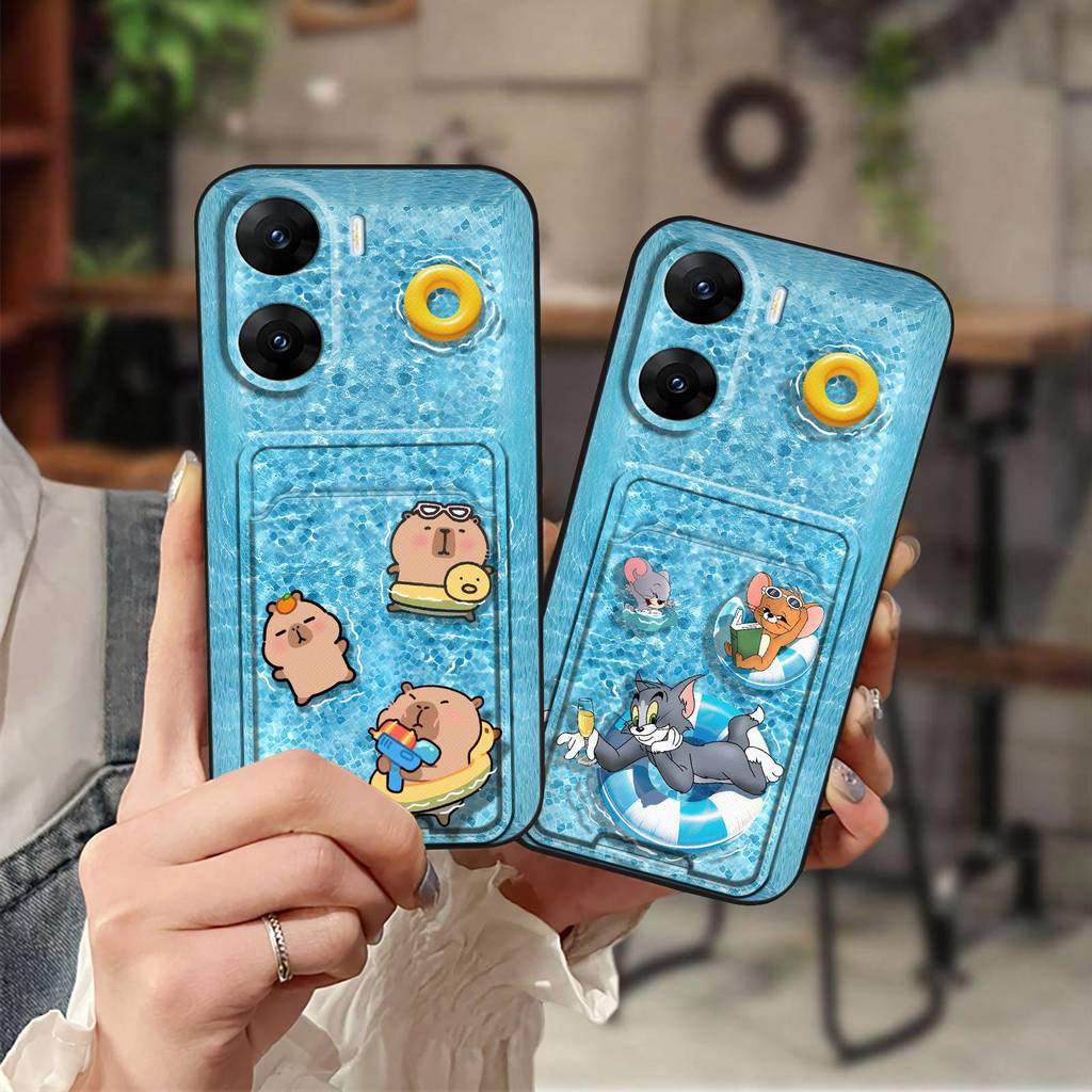 การ์ดกระเป๋าTPUเคสโทรศัพท์สําหรับVIVO V29E Indiaซิลิโคนป้องกันฝุ่นแฟชั่นออกแบบคลุมทั้งหมดAnti-KNOCKป
