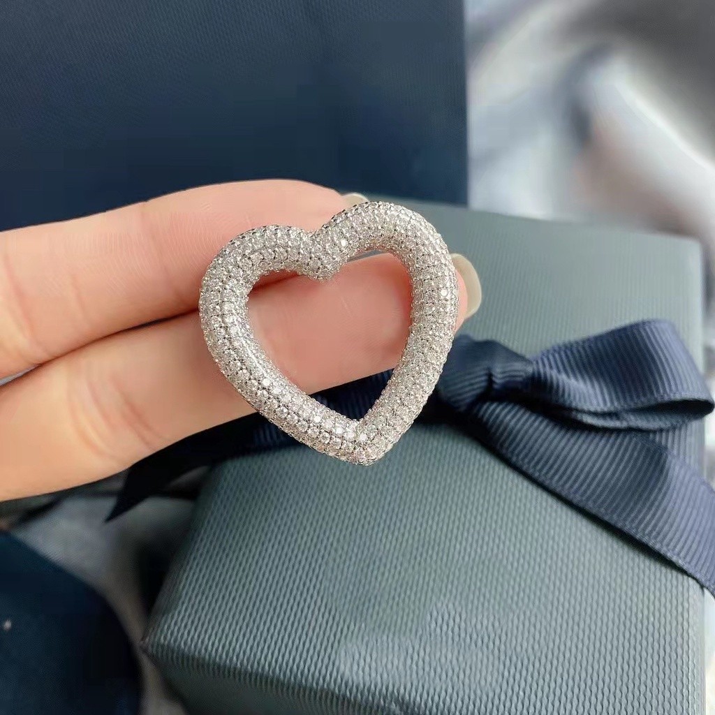 SC8 apm เงินสเตอร์ลิง Big Love ต่างหูแหวนสร้อยข้อมือรูปหัวใจสร้อยคอคู่ Unique Tail Finger H