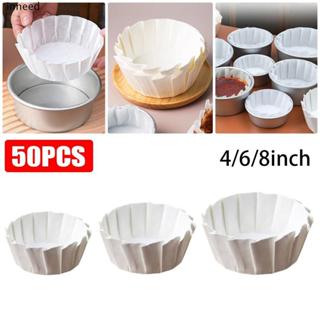 INNEED 50 ชิ้น Basques เค้กกระดาษ, 4/6/8 นิ้ว พับทิ้งกระดาษอ…