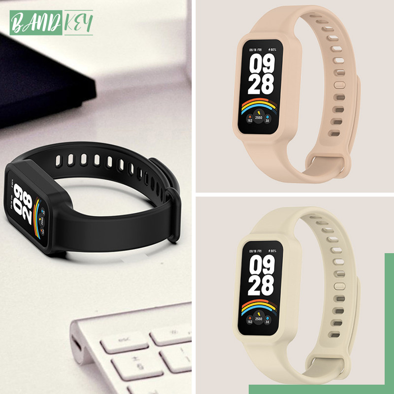 สายรัดกรณีซิลิโคน for Xiaomi Redmi Band 2 /Xiaomi Smart Band 8 Active กีฬากันน้ำฝาครอบยางสายรัดข้อมืออุปกรณ์เสริม