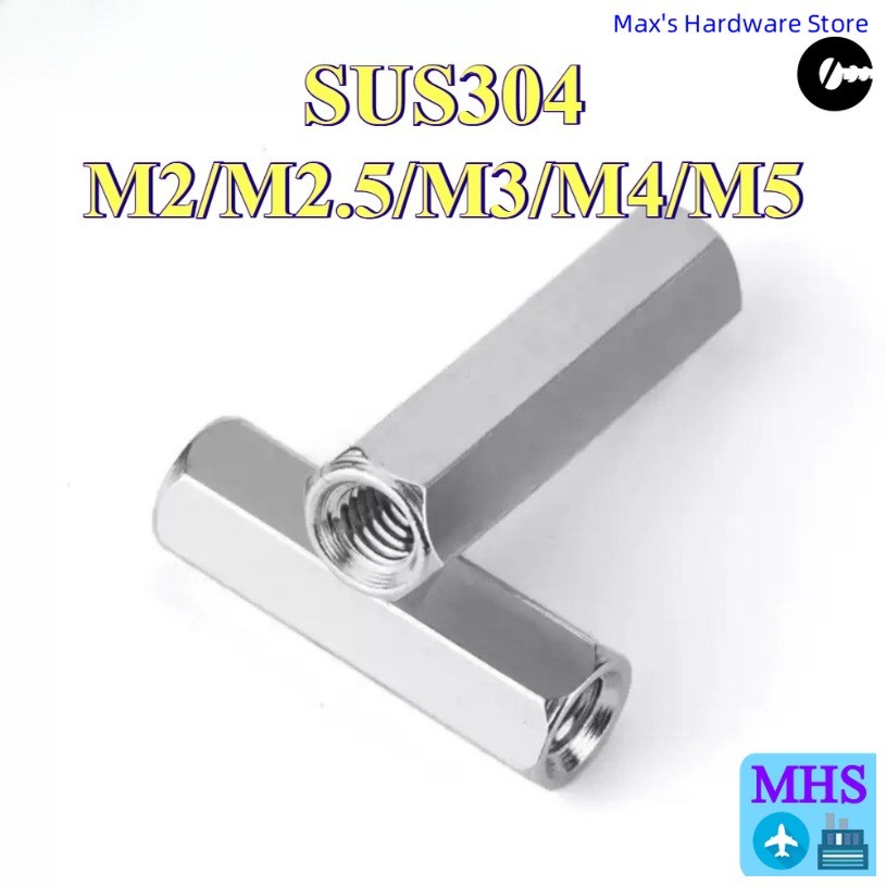 จัดส่งด่วน304 สแตนเลสคู่ผ่านคอลัมน์หกเหลี่ยมคอลัมน์แยกผ่านหลุมหกเหลี่ยมอ่อนนุชสตั๊ดข้อต่อยาวขึ้น M2/