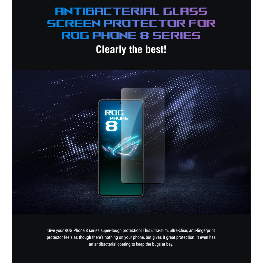 สำหรับ ASUS ROG Phone 8 Pro / ROG Phone 8 - ASUS ROG ฟิล์มกันรอยกระจกกันแบคทีเรีย - รูปที่ 3