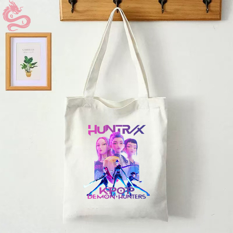 2026Fashion 2026Canvas Tote Bag Canvas Tote Bag Kpop Demon Hunters Huntrix Mira Rumi Zoey # 66COD. 4