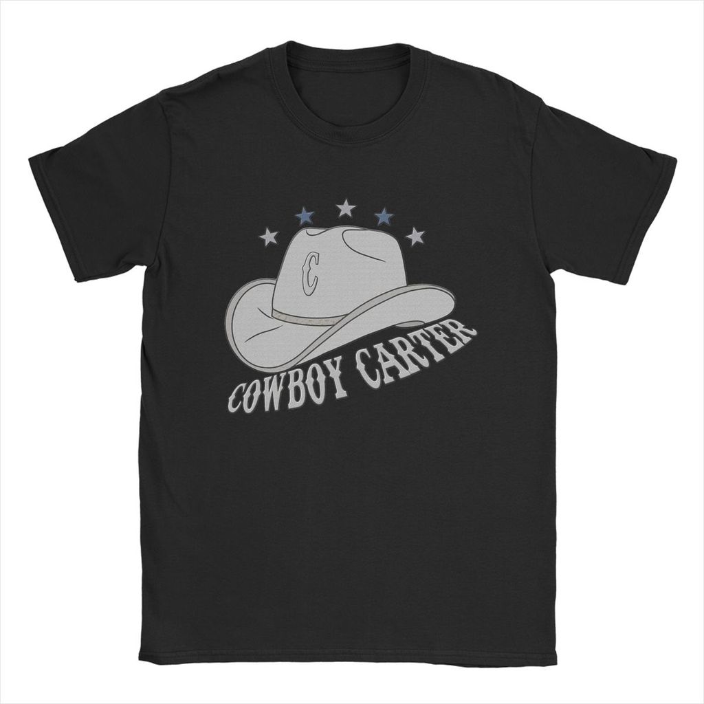 S-5XL Creative Cowboy Carter Beyonce Hat T-Shirt for Men Round Neck  Cotton T Shirt Short Sleeve Tee