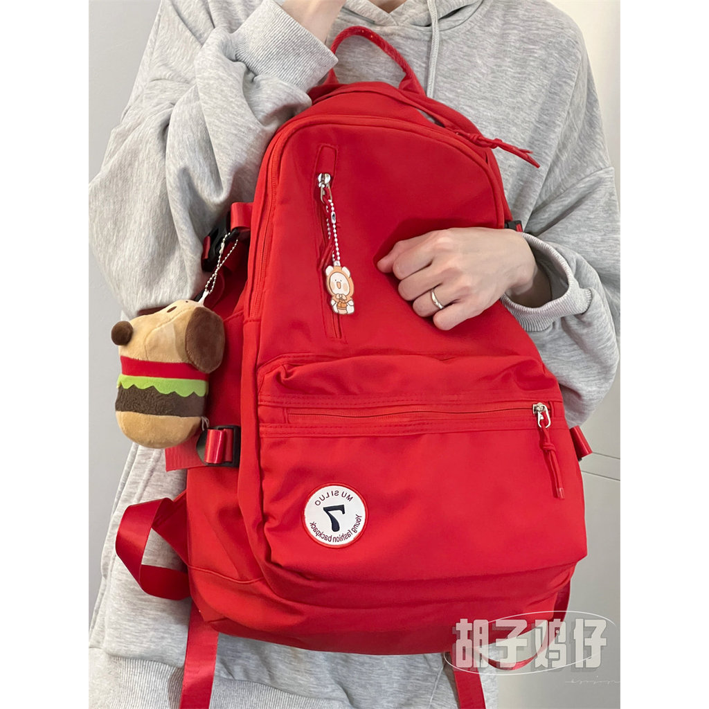 Womens Simple All Match Red Japanese Ins Style Backpacklgt666.my20251230062850