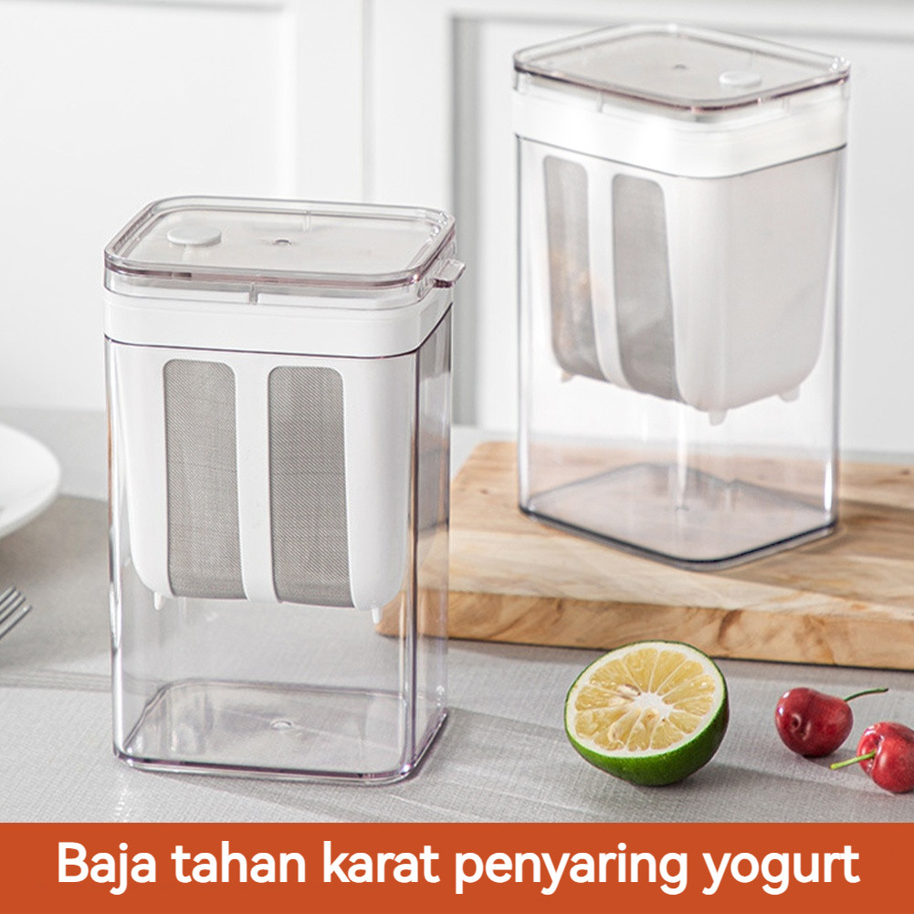 อาหาร 304 CONTAINER STRAINER JAR MILK FILTER YOGURT FILTER MULTIFUNCTION 1100ML