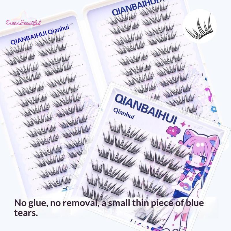 <DBFl-t>DIY Clusters Eyelashes กาวฟรีขนตาปลอมขนตาธรรมชาติมังงะ Lashes ขนตาปลอมนุ่มแต่งหน้าทุกวันใหม่