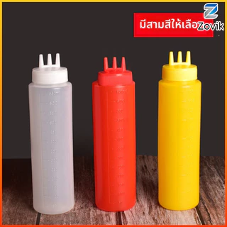 Z.K. ขวดซอส ขวดบีบ มีฝาปิด พลาสติกขุ่น มีหลายขนาด 300/350/400/500/650ML Sauce Bottle