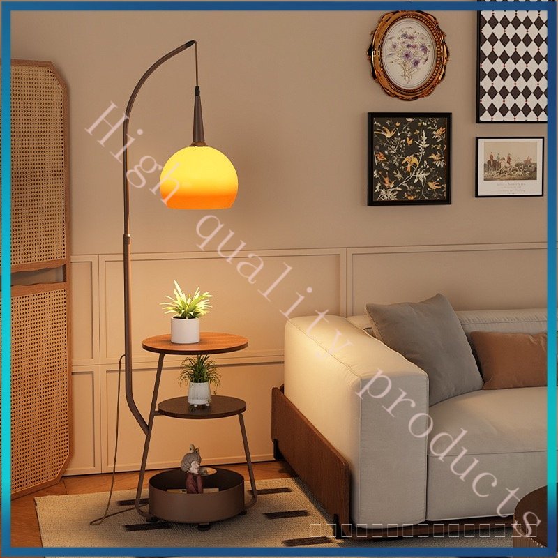 Internet Celebrity Vintage Functional Yuzu Floor Lamp Retro Atmosphere Lamp Sunset Yellow Decorative