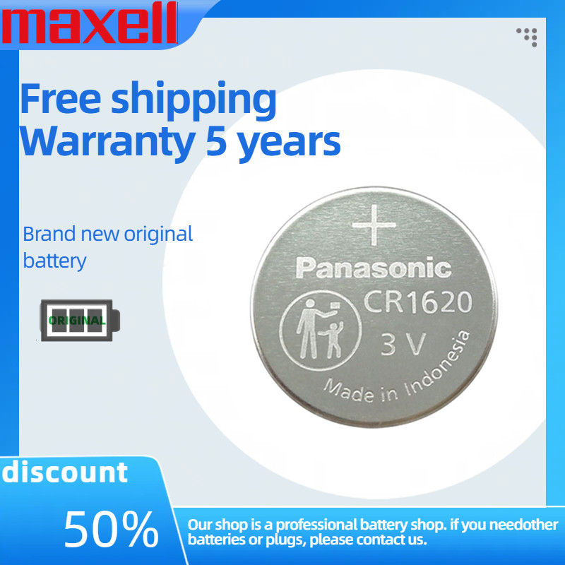Panasonic CR1620/BN 3V แบตเตอรี่เซลล์ปุ่มสําหรับกุญแจรถรีโมทคอนโทรลอุปกรณ์เสริมเมนบอร์ดคอมพิวเตอร์