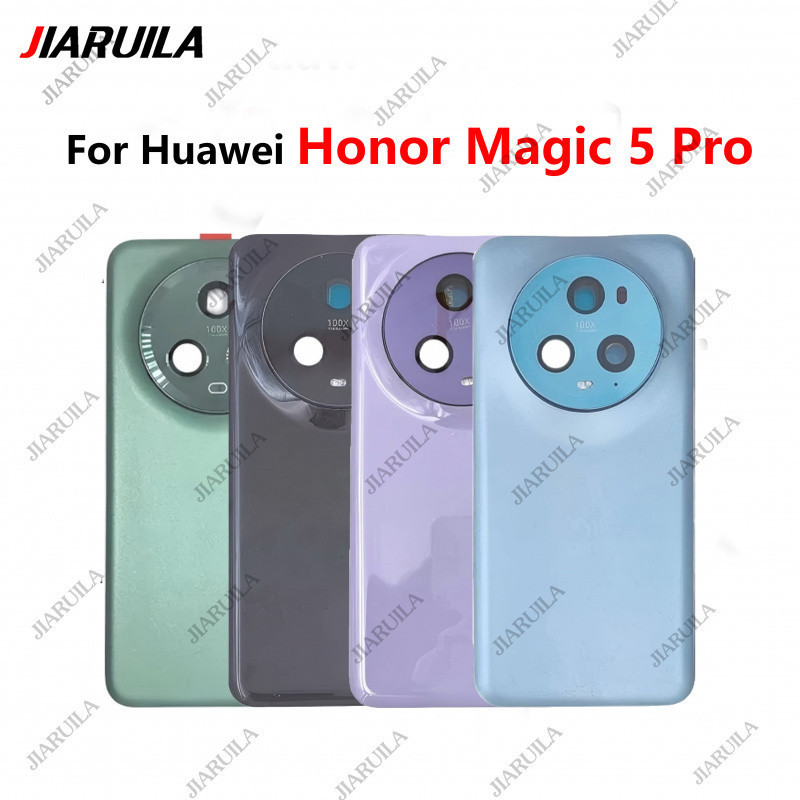 ฝาหลังแบตเตอรี่ด้านหลังด้านหลังแผงที่อยู่อาศัยเปลี่ยนพร้อมกรอบกล้องสําหรับ Huawei Honor Magic 5 Pro