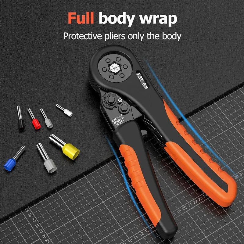 WOZOBUY Crimper Plier FST 6-6 0.08-6mm2 สําหรับ Ferrule Tubular Terminals Ferrule Crimping Clamp ชุด