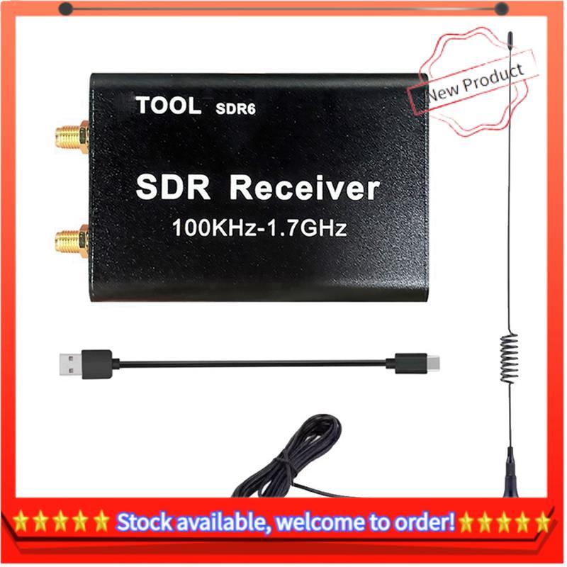 SDR6 RTL-SDR ตัวรับสัญญาณ 100KHz-1.7GHz SDR ซอฟต์แวร์สัญญาณวิทยุการบิน Shortwave Wideband RTL2832U +