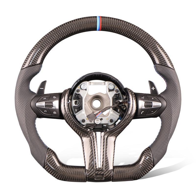 เหมาะสําหรับ BMW พวงมาลัยคาร์บอนไฟเบอร์ F10 F15 F31 F40 X3 E83 X5 450i รุ่น