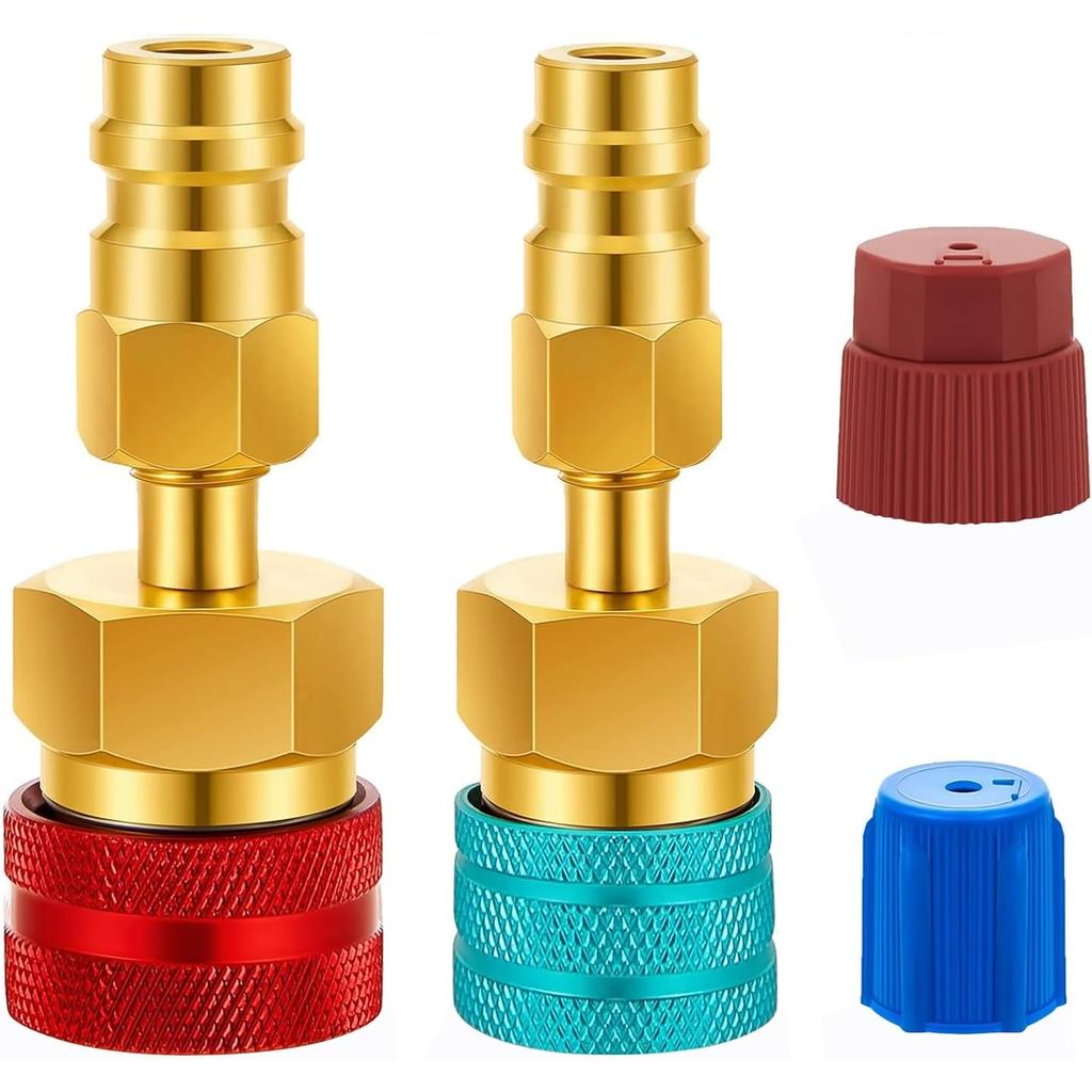R1234YF อะแดปเตอร์ชุด R1234YF ถึง R134A Quick Coupler R1234YF Refrigerant Rechargeing Kit สูง/ต่ําด้