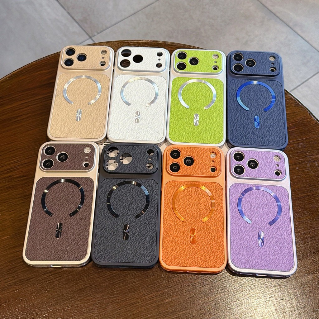หรูหราหนังเนื้อเคสโทรศัพท์แม่เหล็กสําหรับiPhone 11 12 13 14 15 16 17 Pro MaxกันกระแทกกันชนกลับกรณีCove