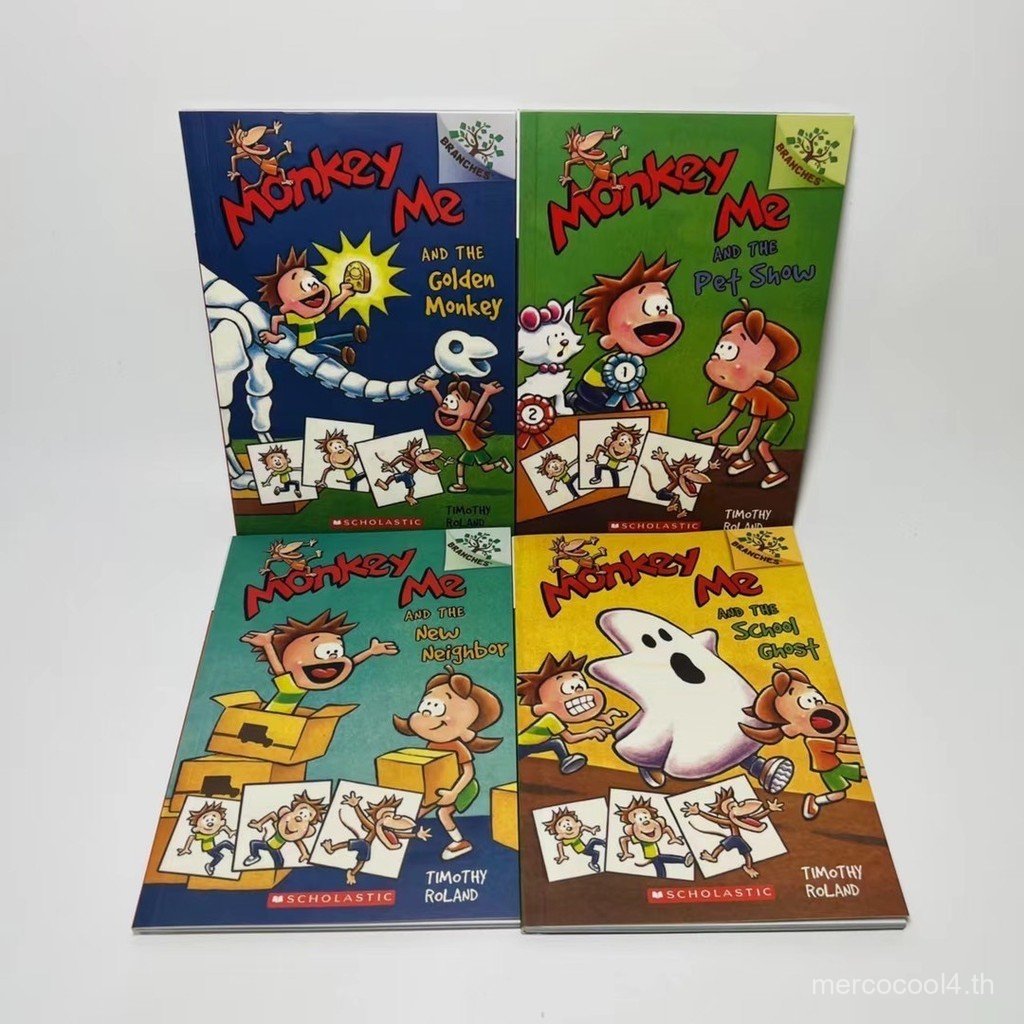 Monkey Me ฉันเป็นลิง 4 เล่มเด็กหนังสือภาพภาษาอังกฤษการ์ตูนสะพานประถมศึกษาบทหนังสือตรัสรู้เรื่องราว